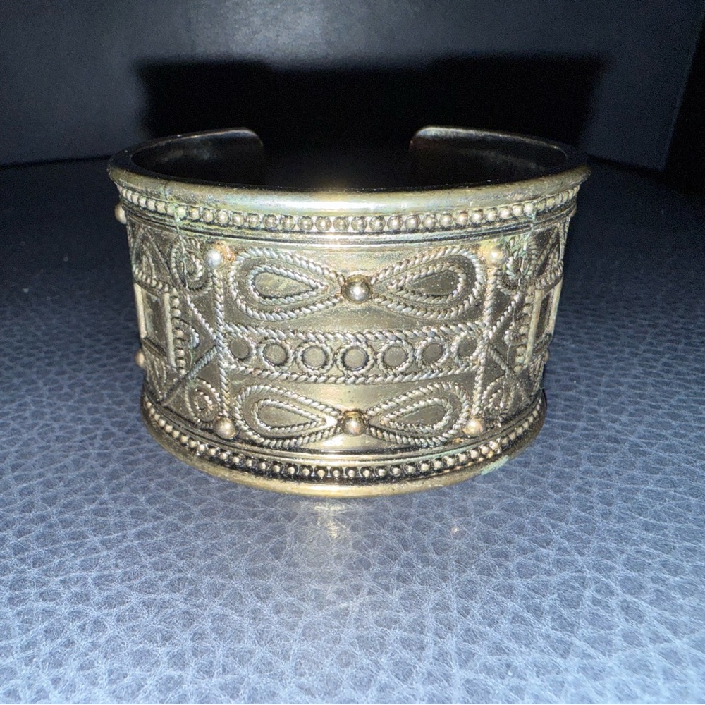 Intricate Silver-Tone Cuff Bracelet